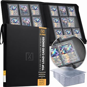 X PRO Top Load Card Binder - Compatible with Top-loading Card Cases - Fits 252 | 20 Premium Loaders Included | 9-Pocket Ringless Double-Sided Pages | Premium Storage for TCG & Sports Cards