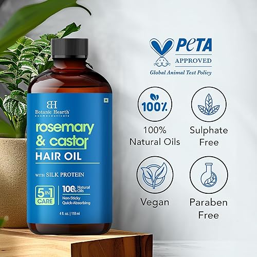 Miniatura 50 de Botanic Hearth Aceite de cafeína y batana para el crecimiento del cabello (6.7 onzas líquidas), tratamiento nutritivo y fortalecedor del cabello