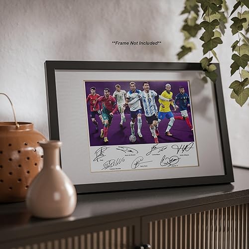 Miniatura 5 de Cristiano Ronaldo Lionel Messi Neymar Jr Kane Pedri Mbape Soccer Superstars Firmado Foto Autógrafo Impresión Arte de pared Decoración del hogar
