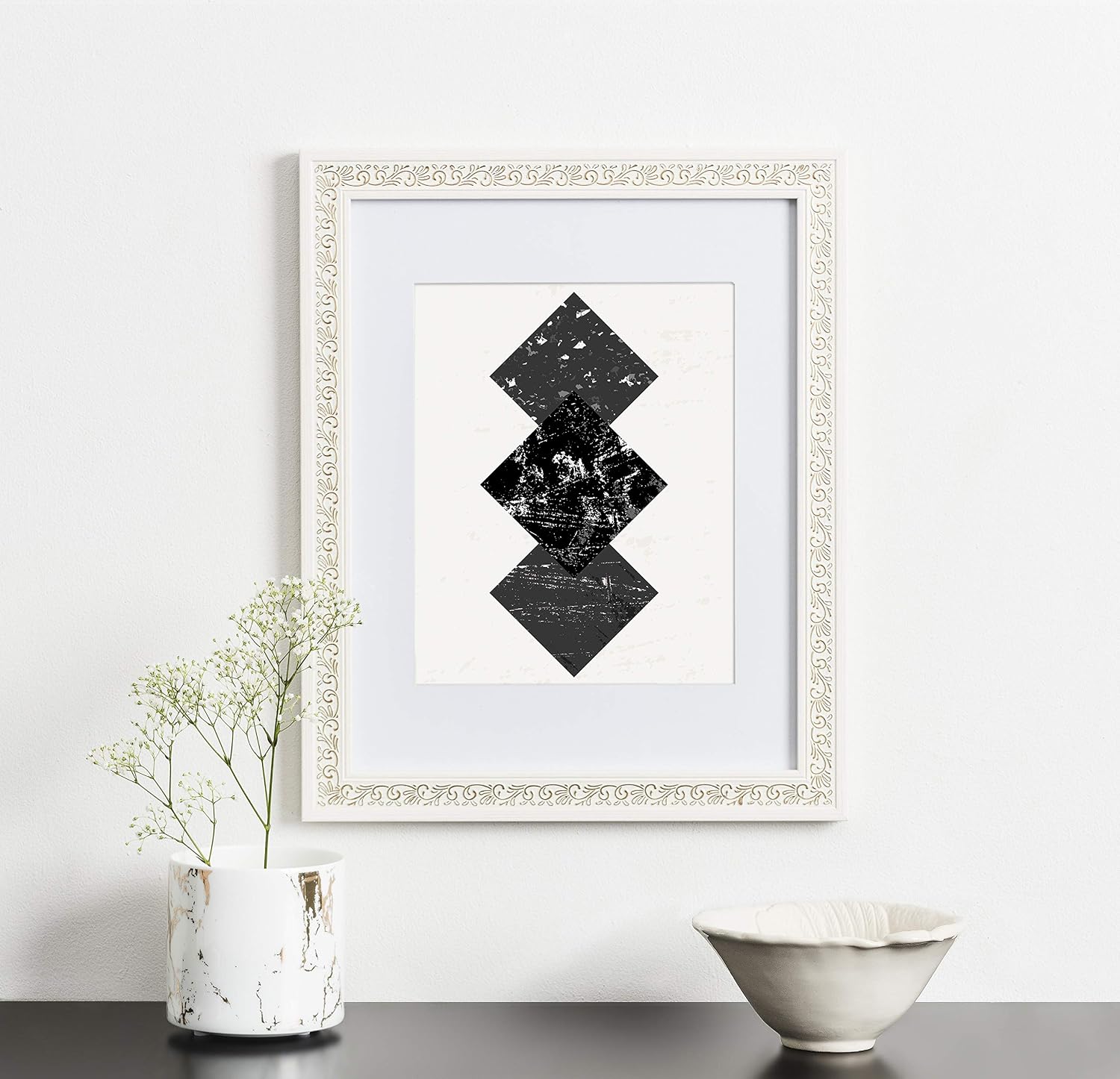 EcoHome 11x14 Picture Frame White Ornate - Display 8x10 with Matt, Frames