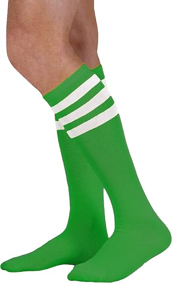 NEON NATION Unisex Knee High Team Tube Socks with Various Colored Stripes- Lightweight and Breathable