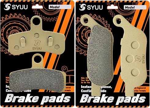 S SYUU High-Performance Reliable Motorcycle Front Rear Brake Pads Set Kit Compatible with Harley Davidson Dyna FXDB Street Bob FXDWG Wide Glide 2008-2017 - Low Noise, Easy Installation FA457F FA458R