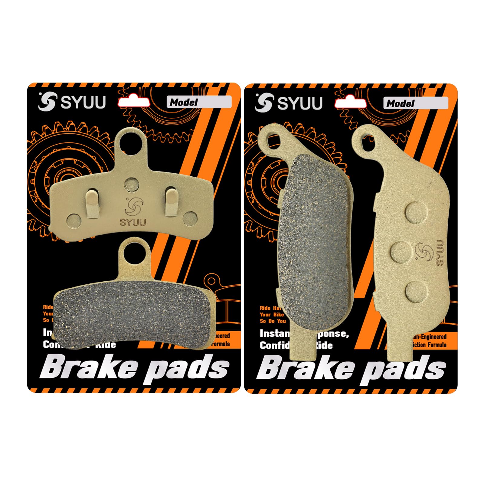 S SYUU Motorcycle Front Rear Brake Pads Brakes Compatible with Harley Davidson FXDWG Dyna Wide Glide FXDB Street Bob 2008 2009 2010 2011 2012 2013 2014 2015 2016 2017, Replacement Kits FA457F FA458R