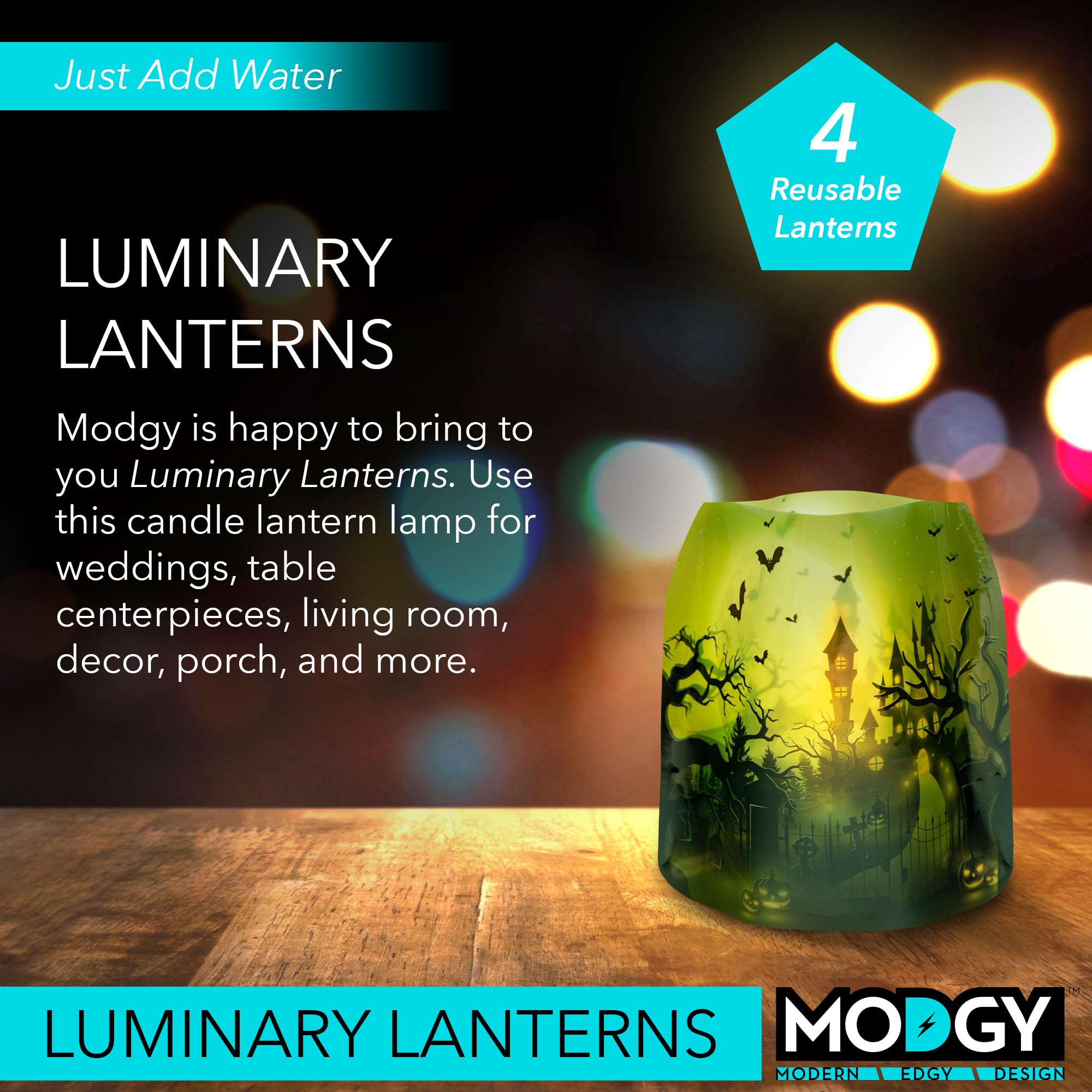 Lanterne Luminose MODGY In Plastica, Con Candele LED Galleggianti, Confezione Da 4, Per Interni/esterni, Design Tulipano, Jacob