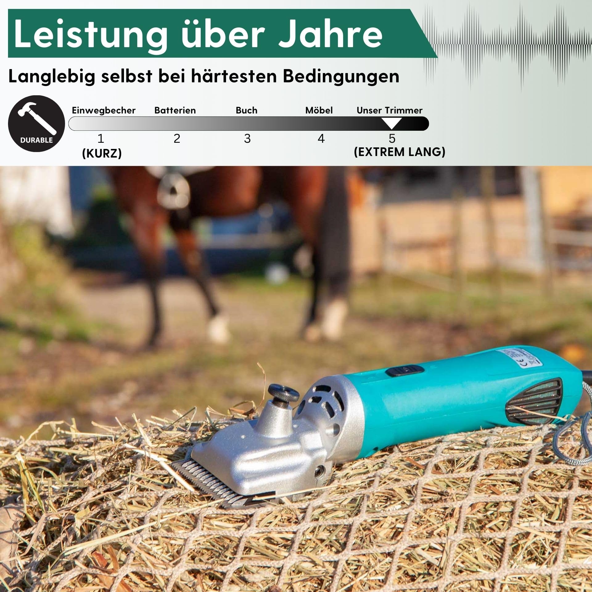 Agrarzone Pferdeschermaschine PowerCut 230V Schur Tierpflege Pflege | Schermesser, Schermaschinenöl, leistungsstark, langlebig