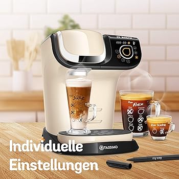 Tassimo My Way TAS6507 Cafetera de cápsulas Bosch, con filtro de agua, más de 70 bebidas, totalmente automática, fácil preparación, 1500 W, 1,3 litros, color crema5