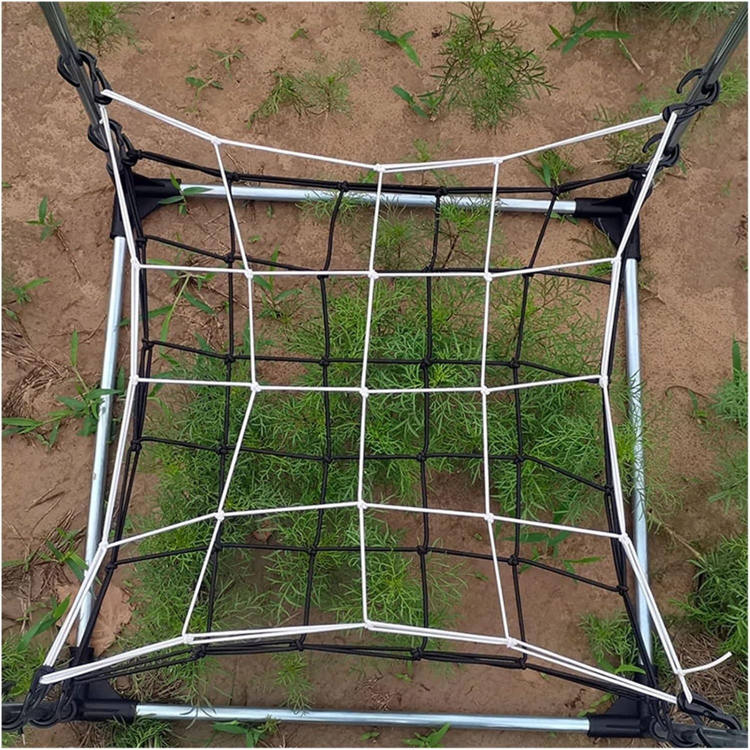 Mesh Heavy-Duty Highly Elastic Trellis Netting with Hooks for Grow Tents Climbing Plants Vegetables Fruits and Flowers Gardening