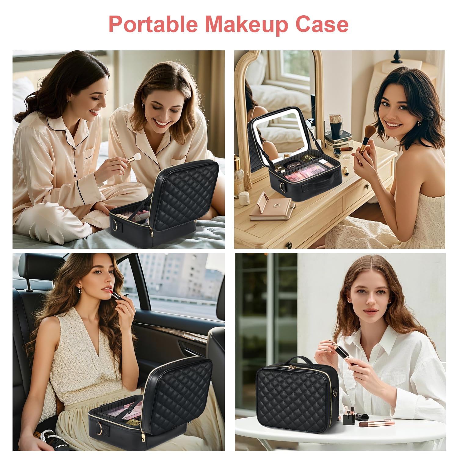 BEAUTY CASE Make-up-Tasche für Damen, Schwarz, Make-up-Tasche