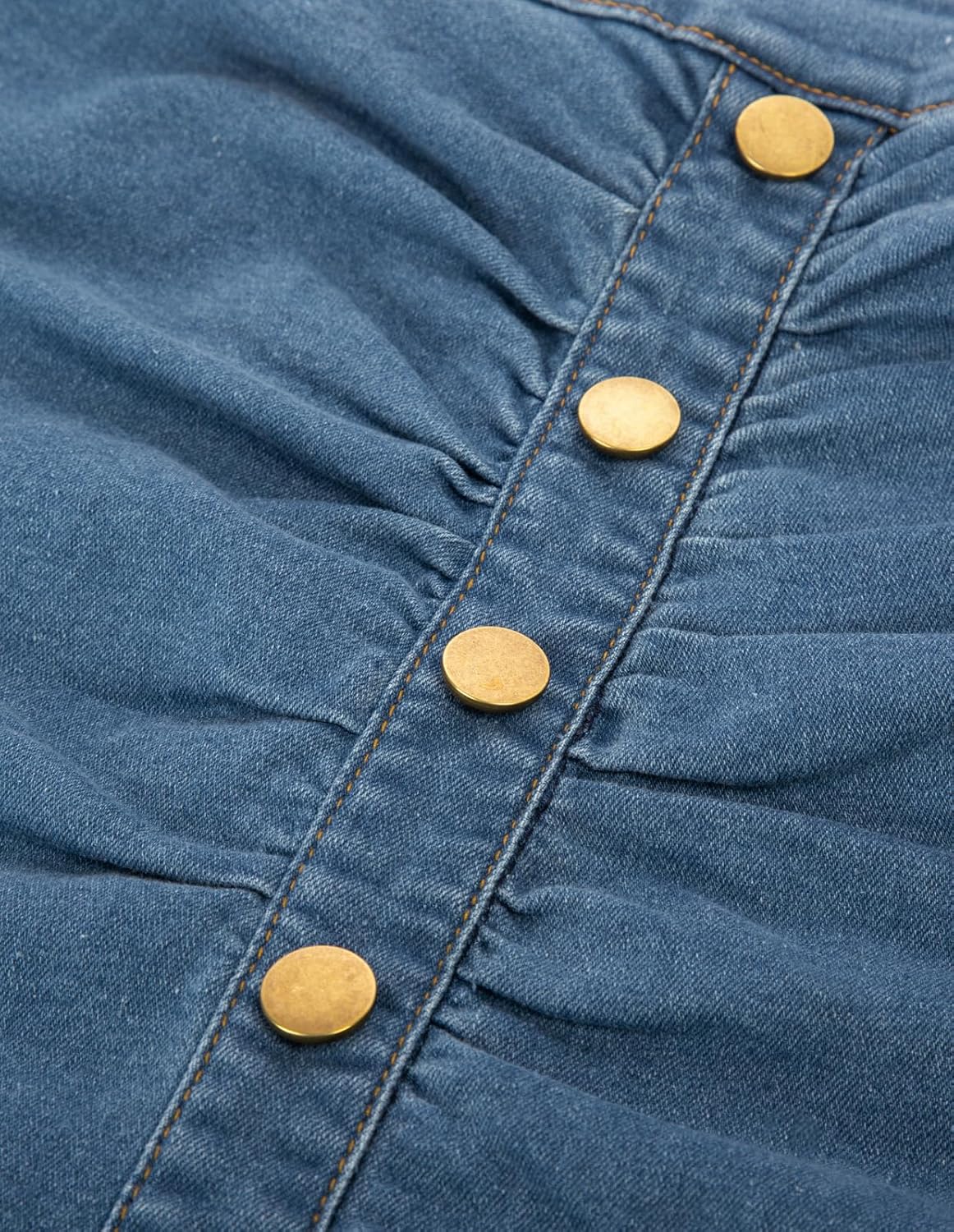 Belle Poque Denim Pencil Skirt for Women Ruched Bodycon Jeans Skirt with Belt High Waisted Pencil Skirts - Image 6