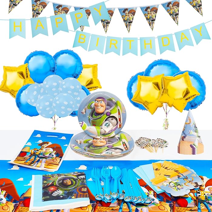 Buy GK Galleria Toy Story Birthday Party Supplies for 12 Guest with 130