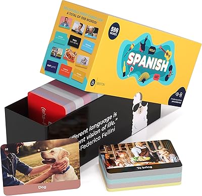 Spanish Vocabulary Flash Cards â€“ 600 Full Color Cards [Updated 2023 Edition] Educational Language Learning Resource - Memory & Sight Words â€“ Game Like Play - Kids, Grade School, Classroom, Homeschool