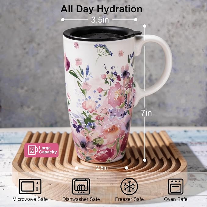 Taza de Viaje de Porcelana 17oz con Tapa miniatura 3