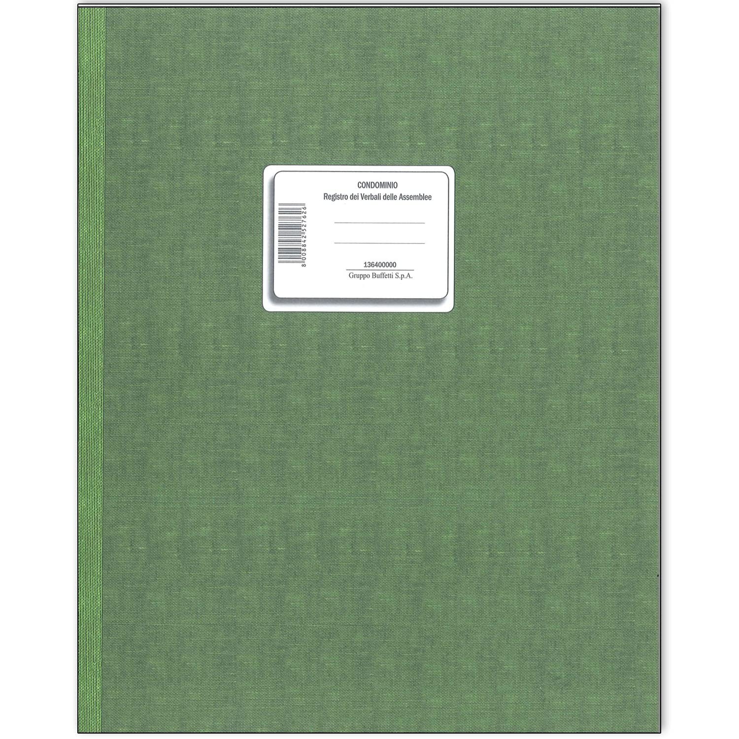 Registro dei verbali delle Assemblee di Condominio con preambolo prestampato 80 pagine 31x24,5cm. Gruppo Buffetti (2)