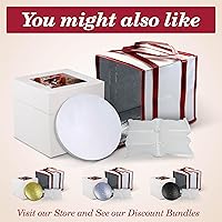 Vista 6 de Cakebon Tablas para tartas – Tambores resistentes de 1/2 pulgada de grosor – Bordes rectos profesionales lisos de 10 pulgadas, color plateado
