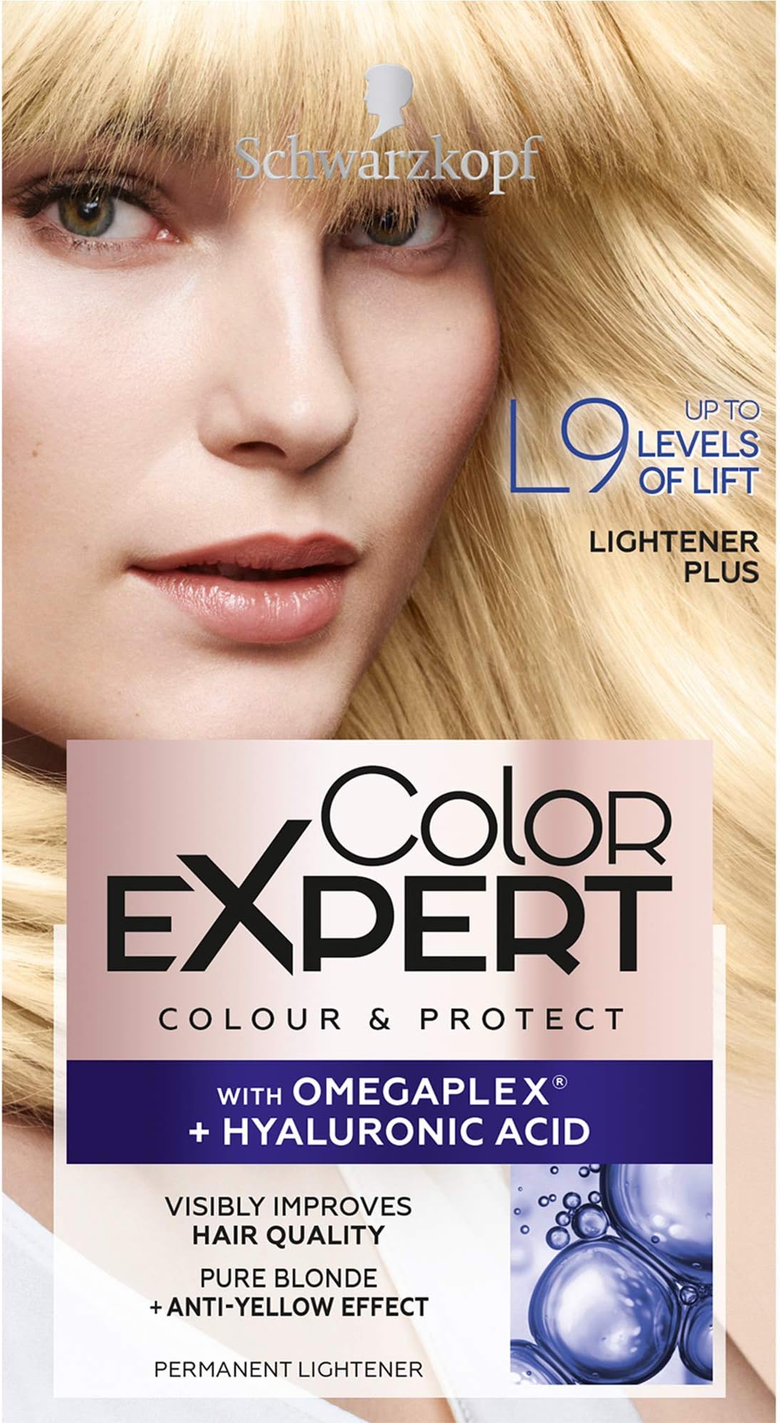 Schwarzkopf Color Expert Light Blonde Hair Dye Permanent & Protect with Omegaplex - Lightener L9 Plus
