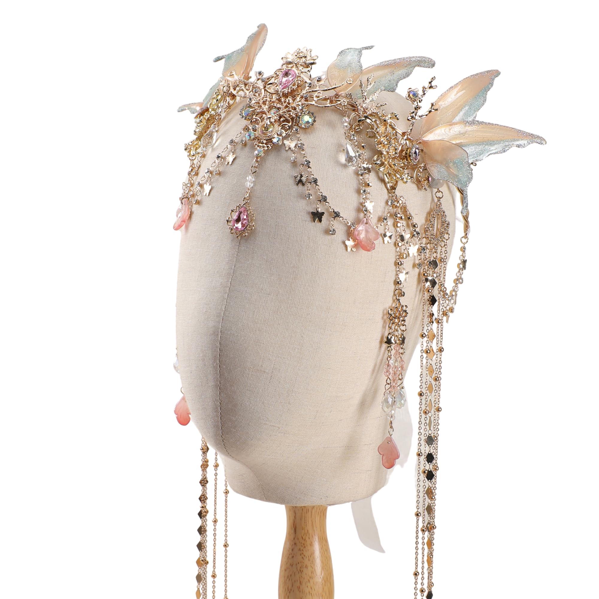 Amazon.com: FRESHME Renaissance Butterfly Elf Fairy Crown  display picture 2