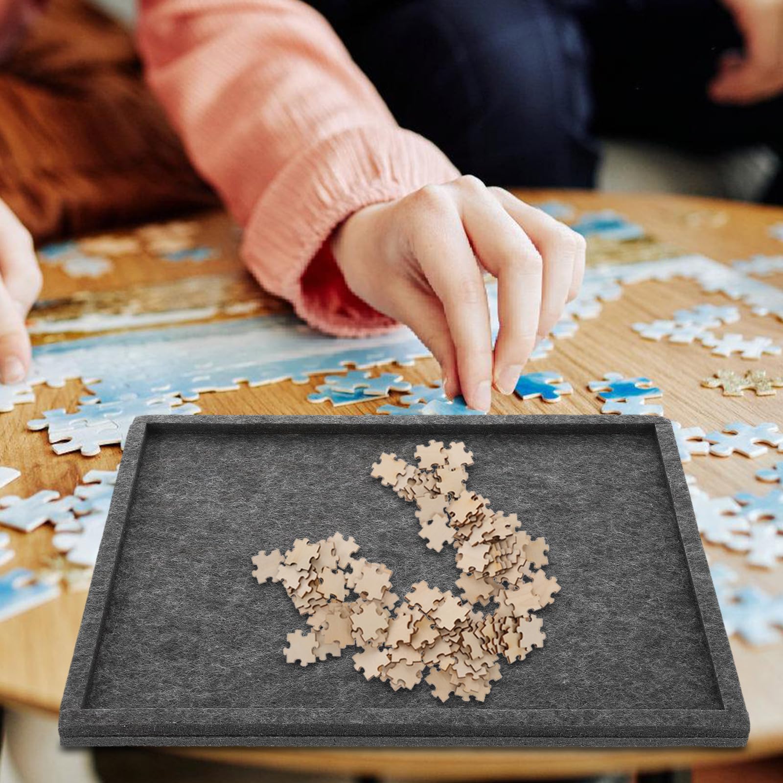 BESPORTBLE Plateau de Rangement pour Puzzle Empilable en Feutre Réutilisable Facile à Trier pour Organiser 1000 Pièces de Puzzle et Loisirs Créatifs