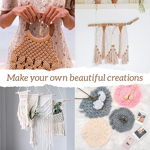 Miniatura 5 de LEREATI Cuerda de macramé de una hebra de 0.118 in x 110 yardas, color verde lago de 0.118 in, cuerda de algodón natural, cuerda de algodón grueso