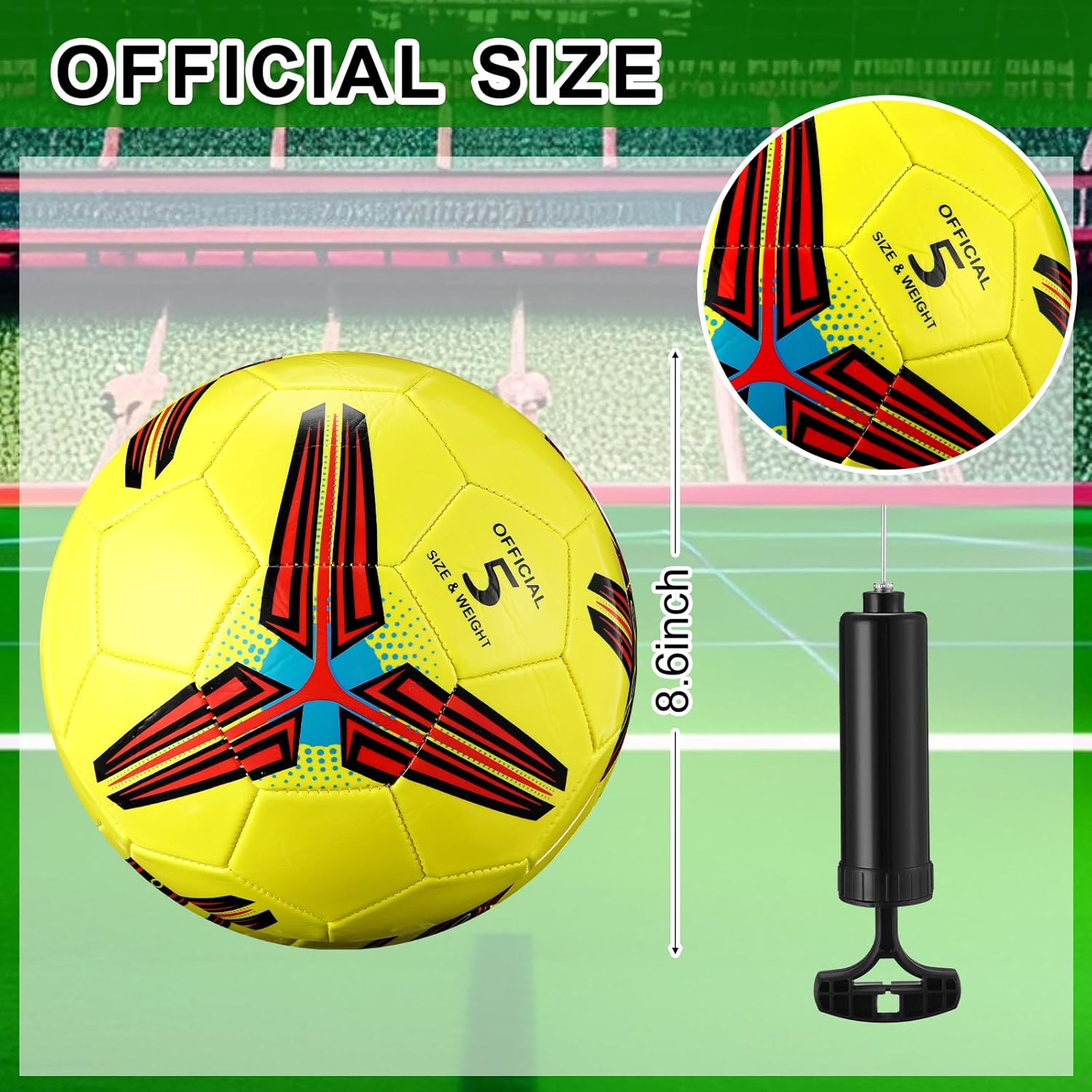 12 Pcs Bulk Soccer Balls with 2 Pump Official Size Deflated Soccer Ball Football for Indoor Outdoor Game Sports Training Adult Players Birthday Gift - Image 2