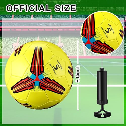 Miniatura 2 de 12 pelotas de fútbol a granel con 2 bombas, tamaño oficial, pelota de fútbol desinflada para interior y exterior, juego deportivo, entrenamiento