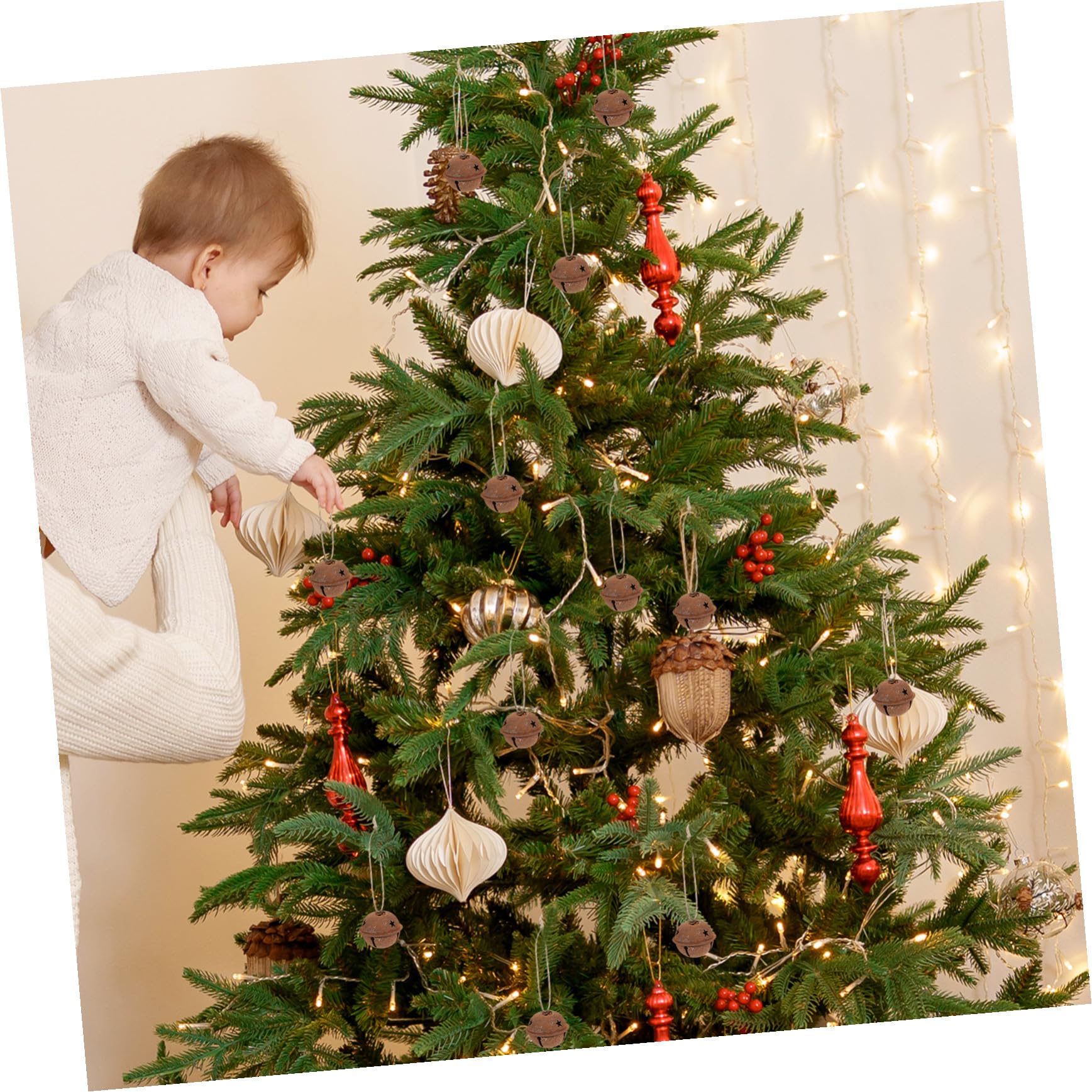 INOOMP 24pezzi Campanella Natalizia Arrugginita di Metallo Campanellini Decorativi per Albero di Natale Campana Fai da Te Artigianale Adatta per Ornamenti Natalizi e Rustic