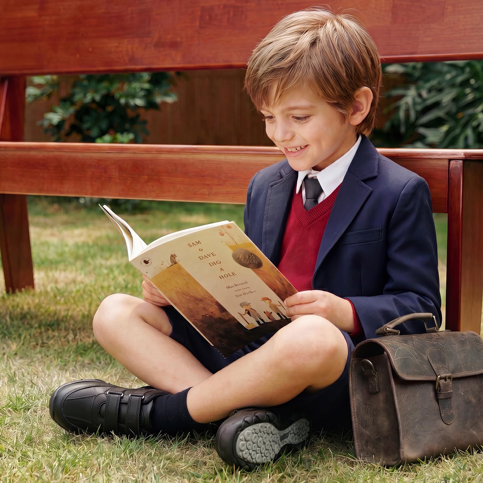 Scarpe da scuola classiche per ragazzi in pelle nera taglia 12.5uk Little Kids-6.5uk Big Kids