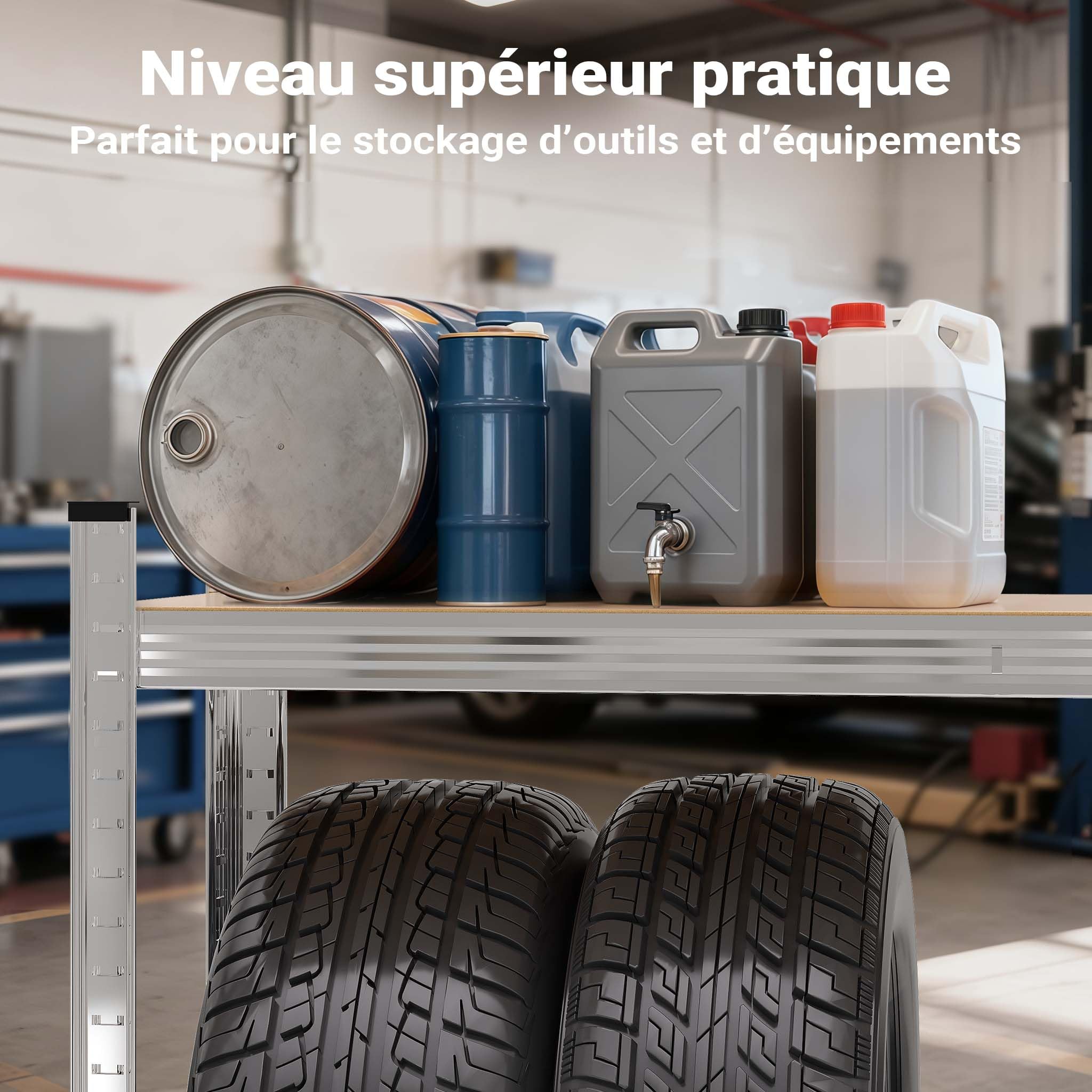 WilTec Rayonnage pour pneus 795 kg Rack à pneus 180x120x40cm Etagère d’Atelier Charge Lourde Stockage