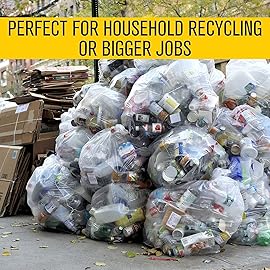 Aluf Plastics 20-30 Gallon Clear Trash Bags - (Huge 250 Pack) - 30 x 36 - 1.2 MIL (Equivalent) - Heavy Duty Industrial Liners Clear Garbage Bags for Recycling, Contractors, Storage, Outdoor