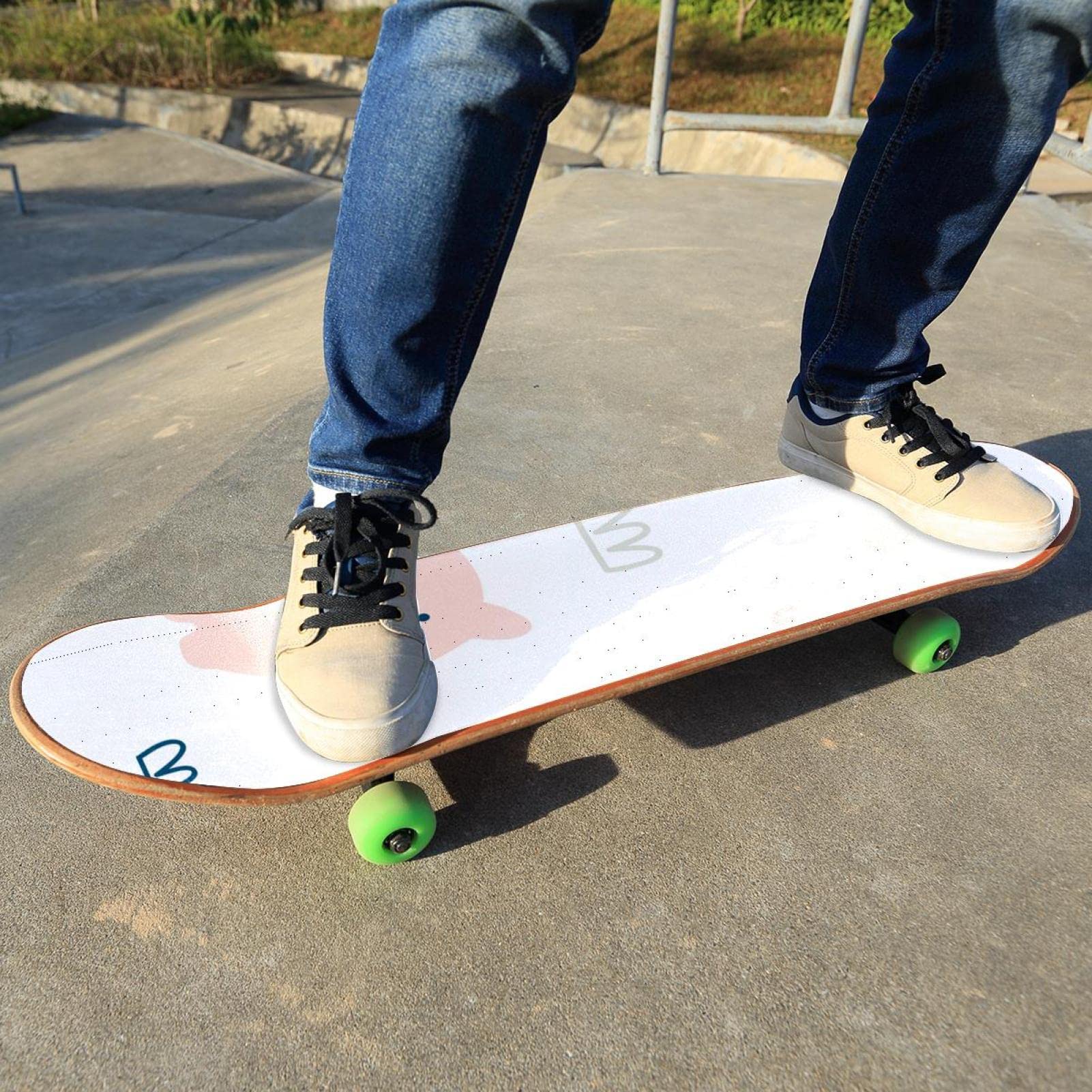 Pink Pigs and Crown Lot de 2 feuilles de papier abrasif pour planche de skateboard et longboard