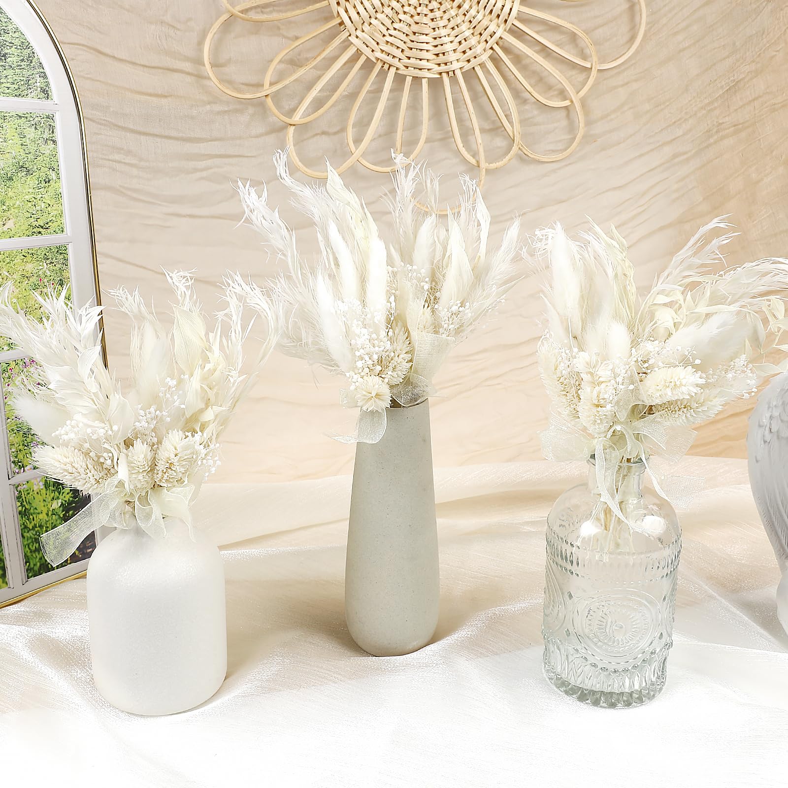 Mini-gedroogde bloemen, 6 bundels droogbloemen, doe-het