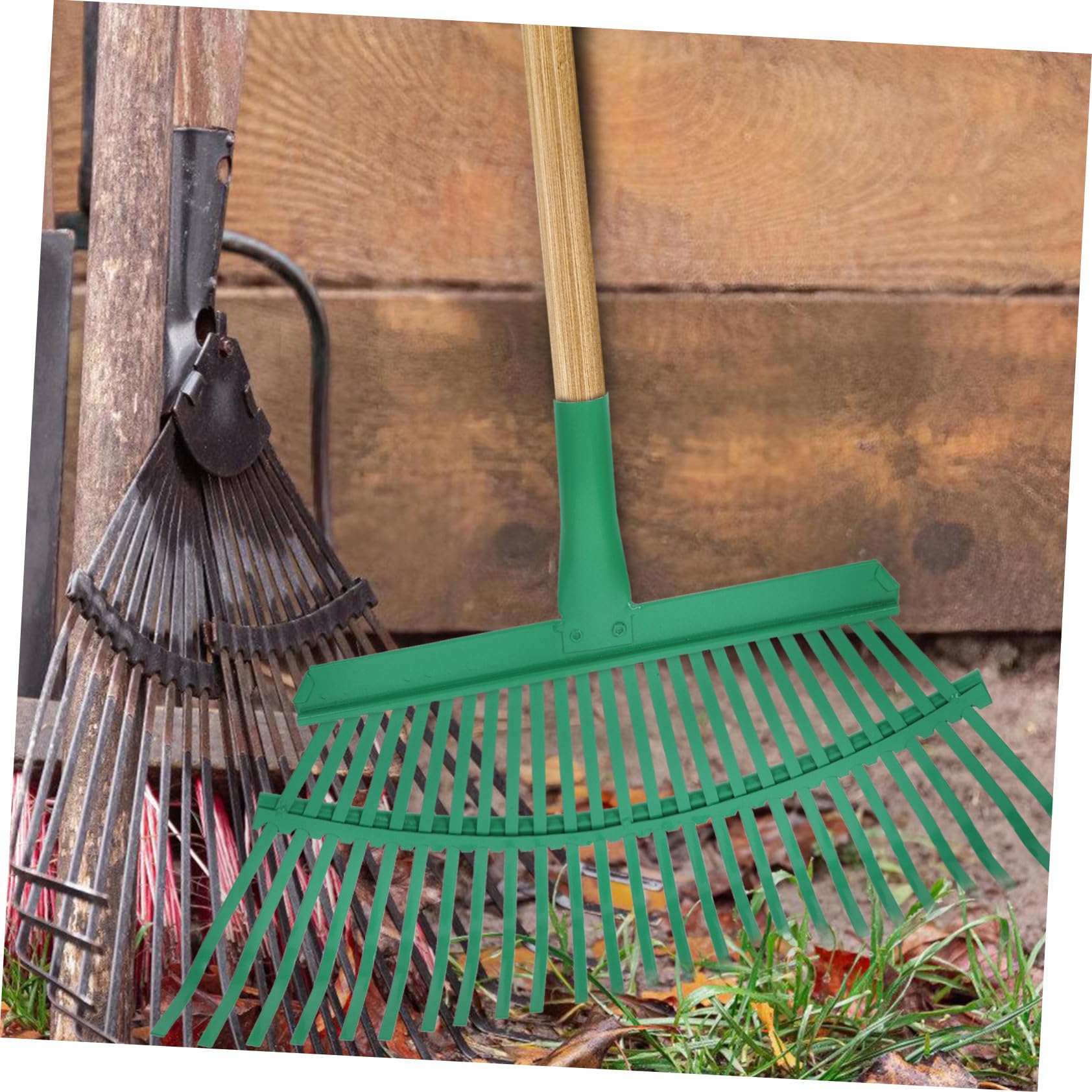 LIFKOME Leichter Gartenrechenkopf Stahl 25 Zinken Tragbarer Rasenrechen Ersatz für Laub Blätter Gartengerät für Kunstrasen und Gartenerde