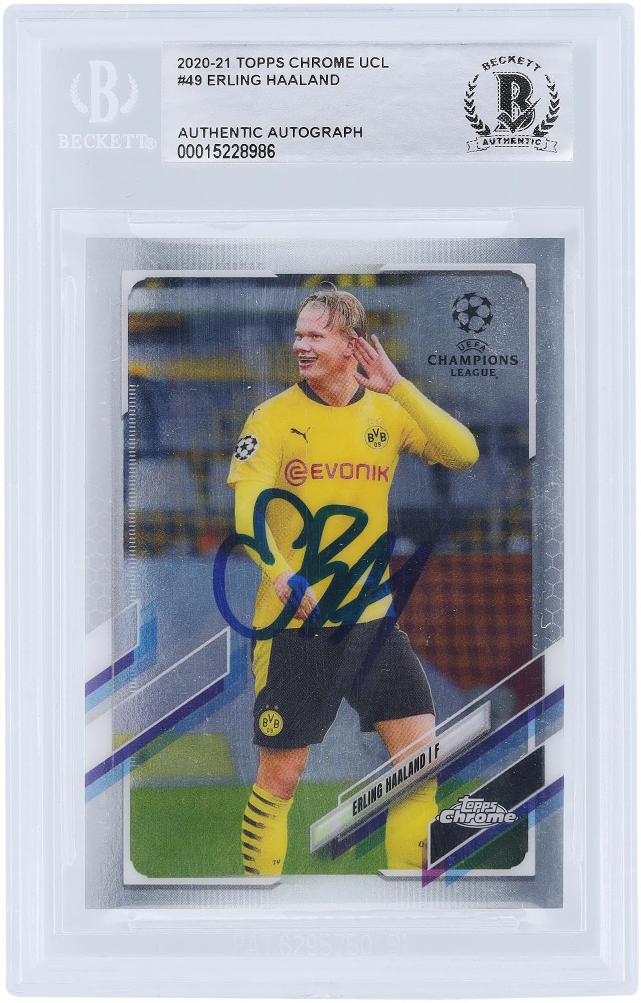 Erling Haaland Borussia Dortmund Autographed 2020-21 Topps Chrome