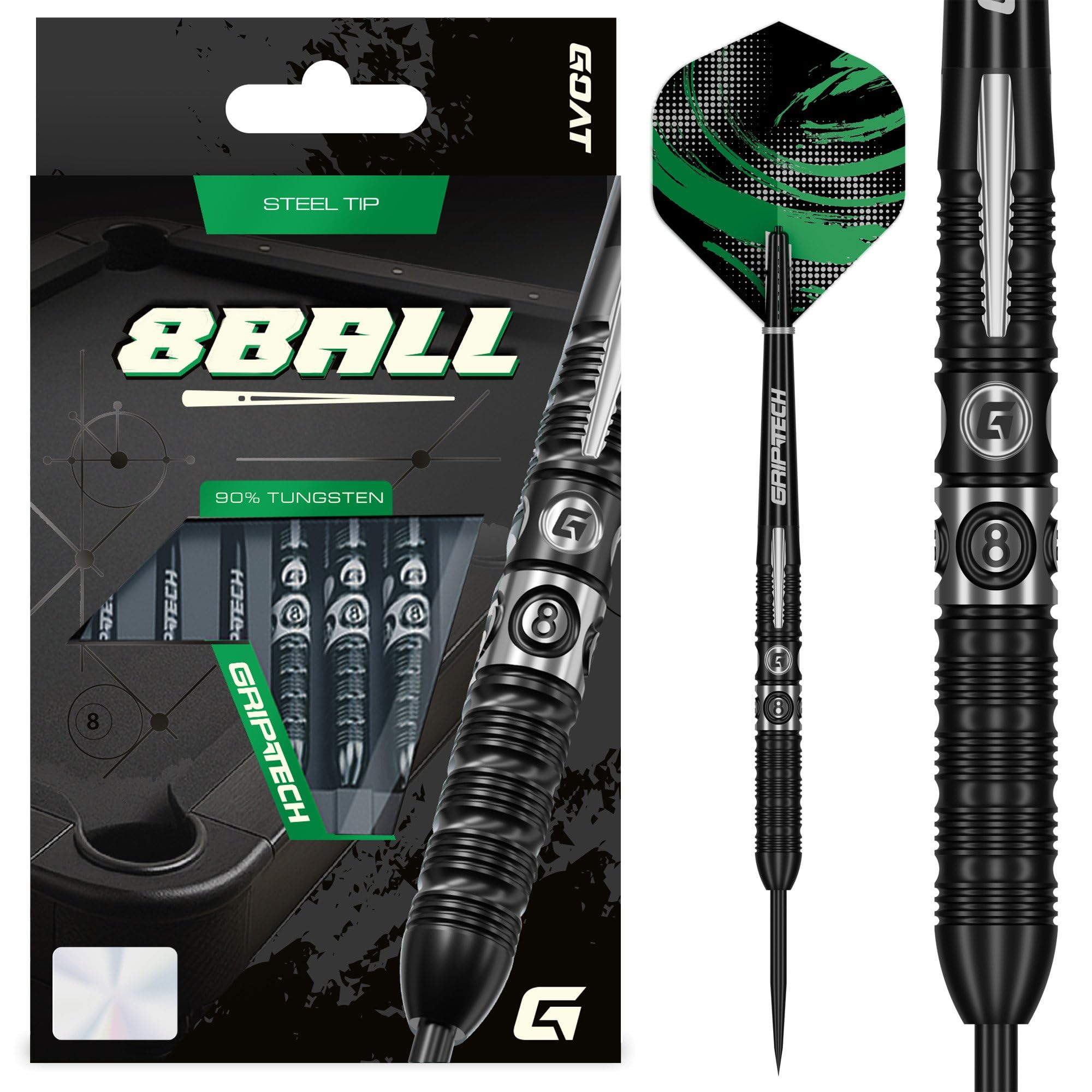 Goat 8Ball Darts Steel Tip Tungsten Darts Black