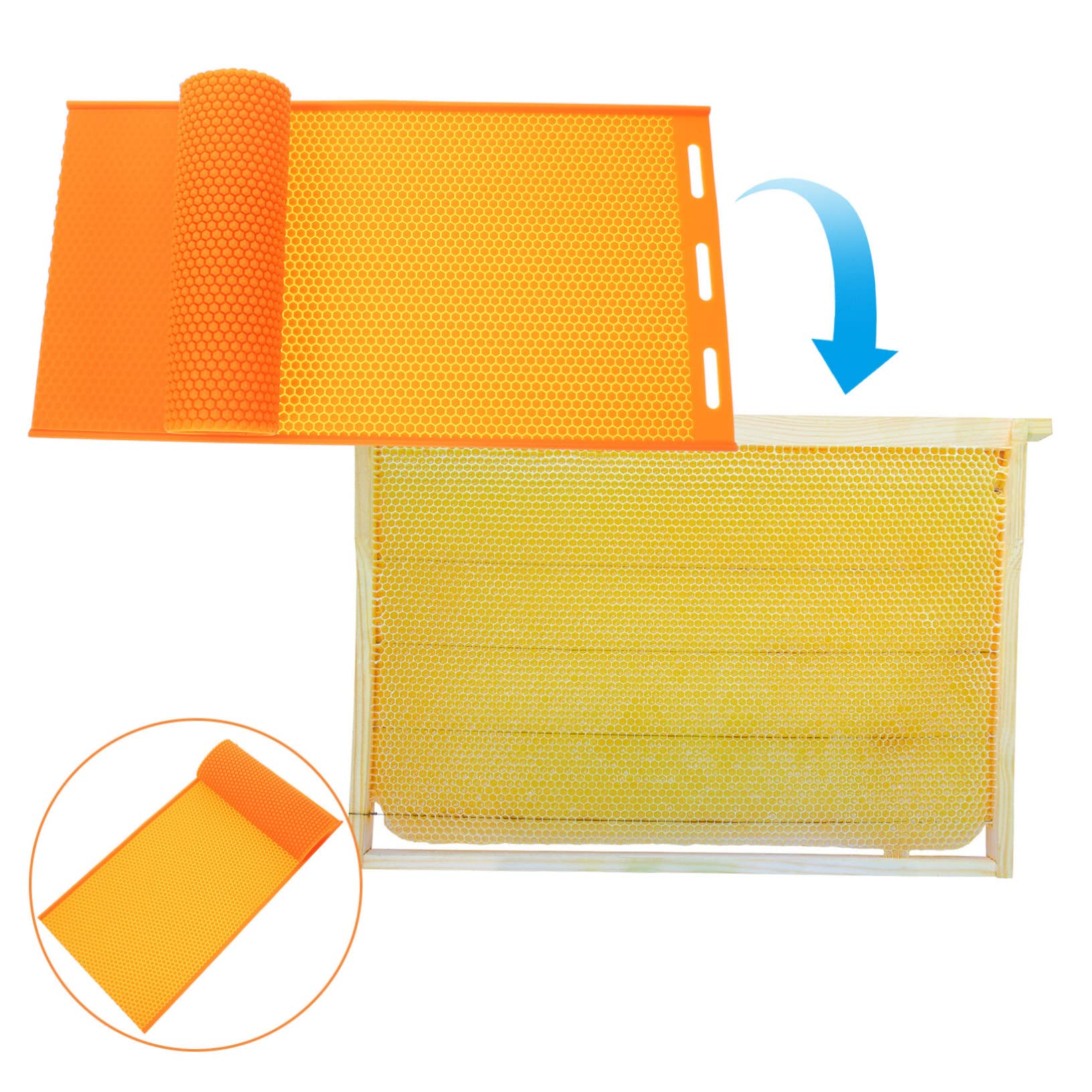 GALPADA Stampo in Silicone Arancione per Foglio di Cera d Api Flessibile, Pratico ed Facile da Usare, per Attività Fai-da-te di Apicoltura e Artigianato