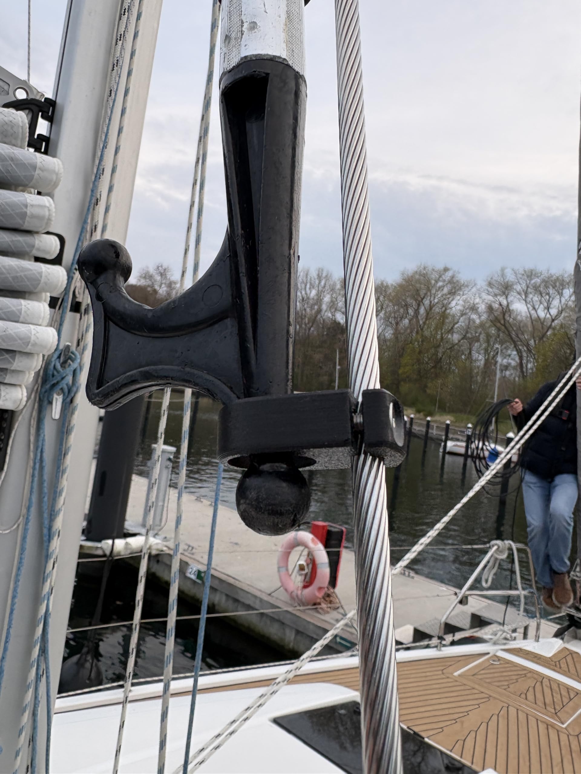 Generisch Bootshakenhalter für Wanten 5-10 mm, Bootshakenhalterung, Wantenhalterung, Halter für Bootshaken, Carbon