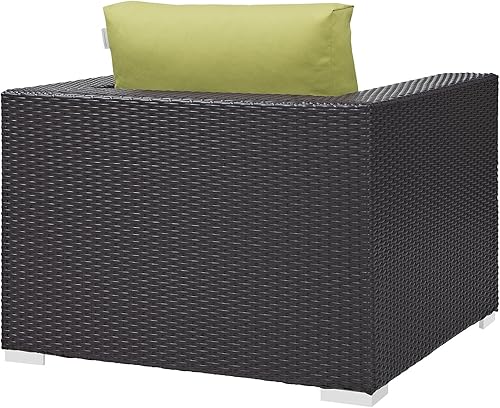 Vista 220 de Modway EEI-1911-EXP-ORA Convene - Muebles otomanos cuadrados de tela para patio, muebles de exterior, color naranja espresso Espresso Naranja