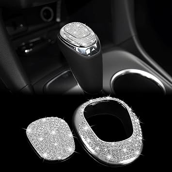 TOMALL Bling Gear Shift Knob Cover Compatible with Chevy Equinox 2018-2020 Cruze 2017-2019 Malibu 2016-2020 Shifter Panel Cover Shift Gear Lever Cover Trim Crystal Bling Decoration for Car Accessories