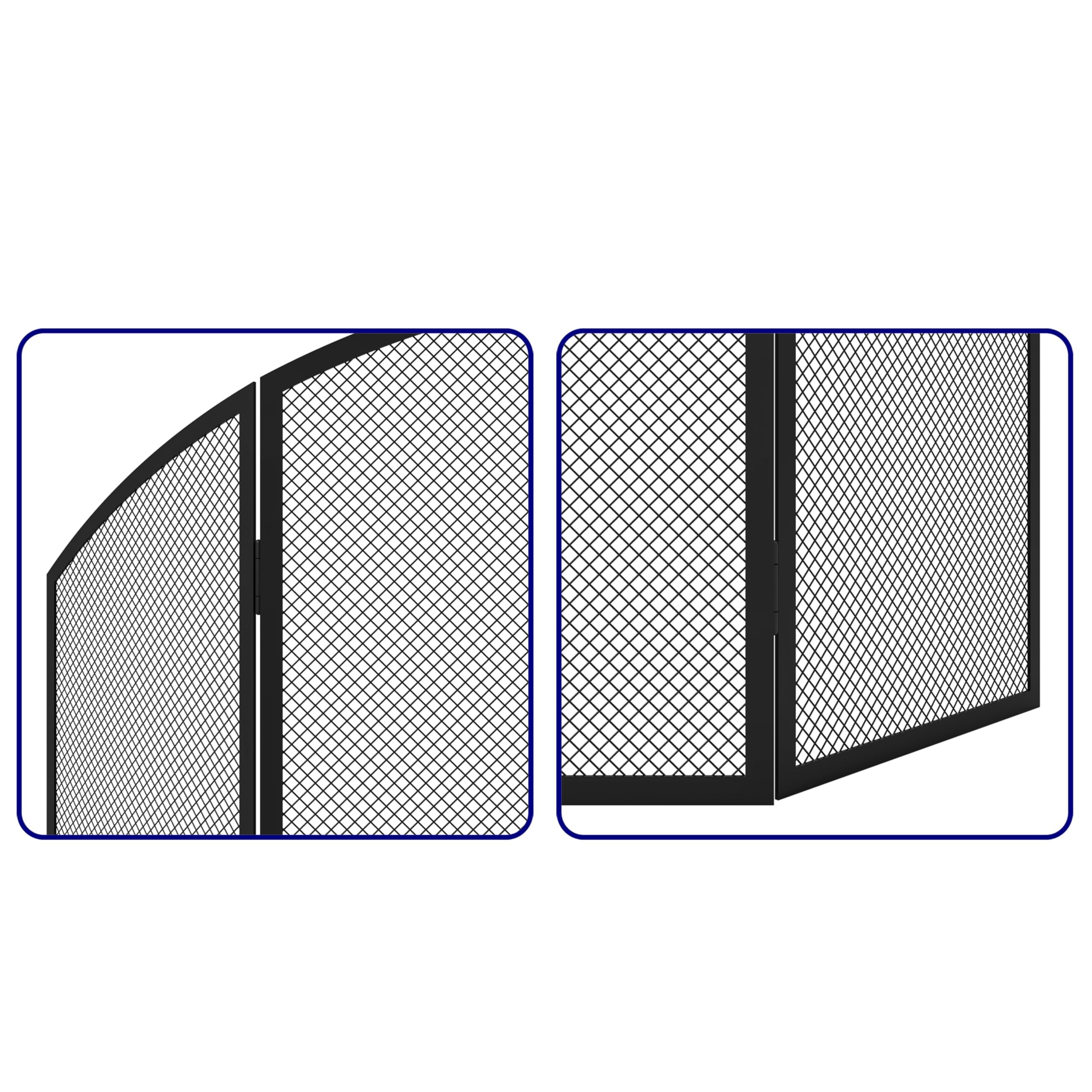 Kingson Rejilla de Protección para Chimenea Negra 96.5x61cm, Protección contra el Fuego para Estufas de Leña y Quemadores de Troncos, Protección contra el Fuego para Bebés, Protección contra el Fuego