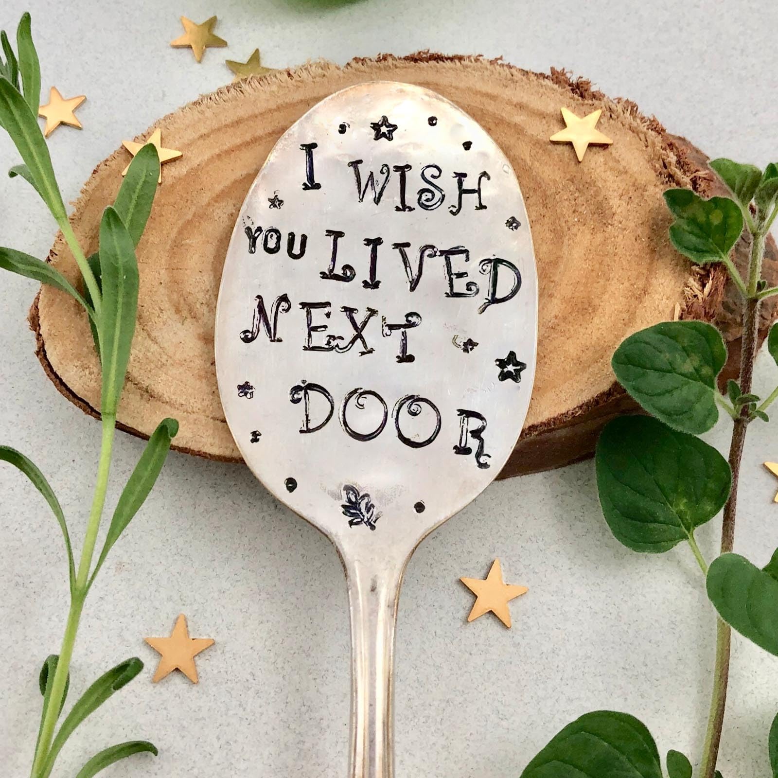 GWAWG 1PCS Garden Marker Friendship Gift, Silver Stamped Spoon Plant Markers, Funny Humor Plant Label Gift - Image 2