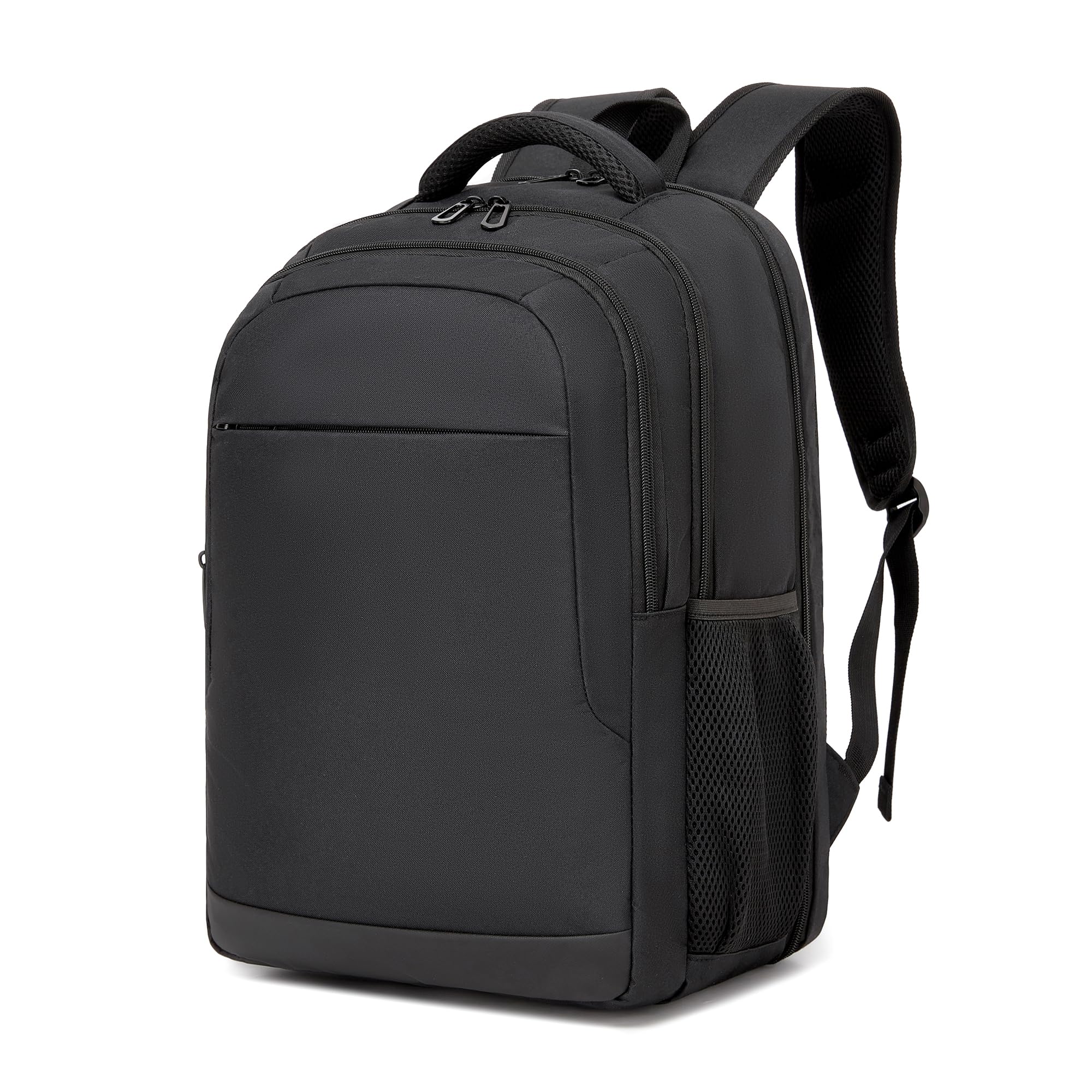 Sac à Dos Ordinateur Portable 15,6 Pouces Homme Femme, Noir | Ouverture 180°, Compartiment PC Rembourré, Poche Antivol, Multiples Poches, Dos Respirant, Bureau, Université, Voyage