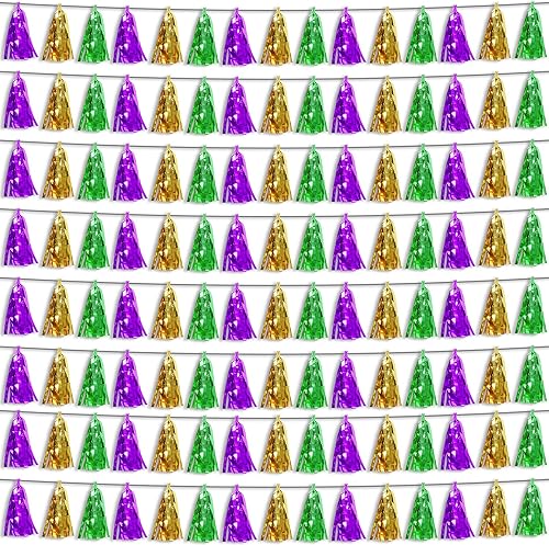 Guirnalda metálica de flecos de papel de aluminio de 8 piezas para desfiles, despedidas de soltera, boda, cumpleaños, Halloween, Navidad, decoración