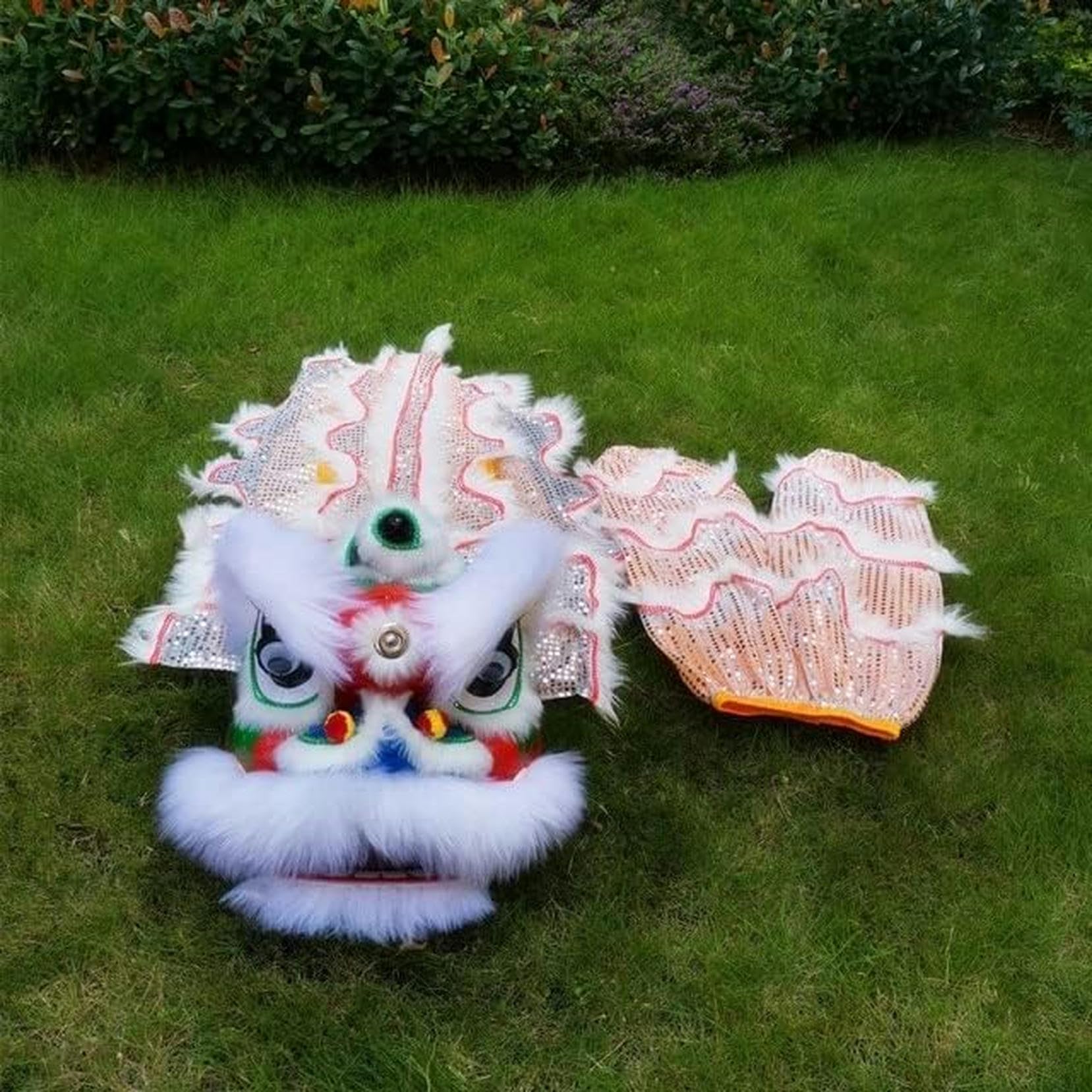 Kostium do tańca chińskiego lwa na festiwalowe występy sportowe na świeżym powietrzu 30x34x37cm