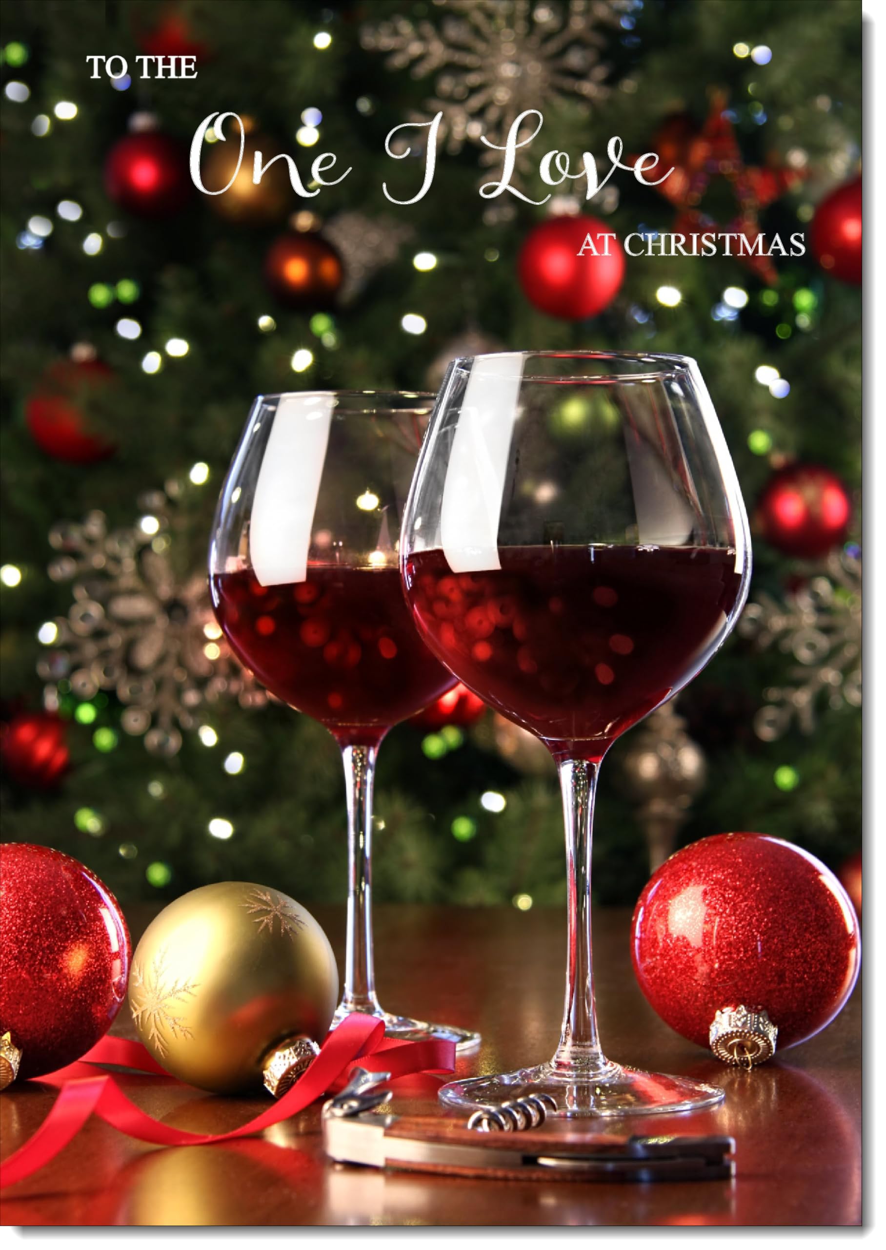 doodlecards One I Love Christmas Card Red Wine Large A4 Size Christmas Card for One I Love with Plain Envelope — image 1