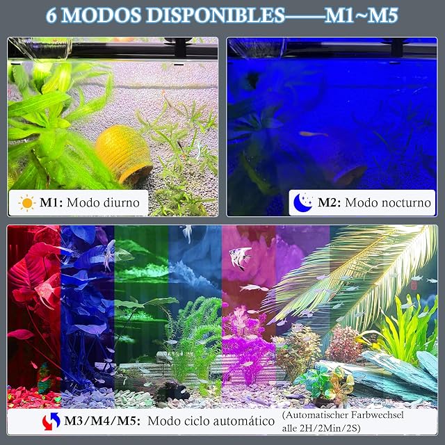 Foto 5 de 8 de FEDOUR 48CM Luces LED para Acuario Sumergibles