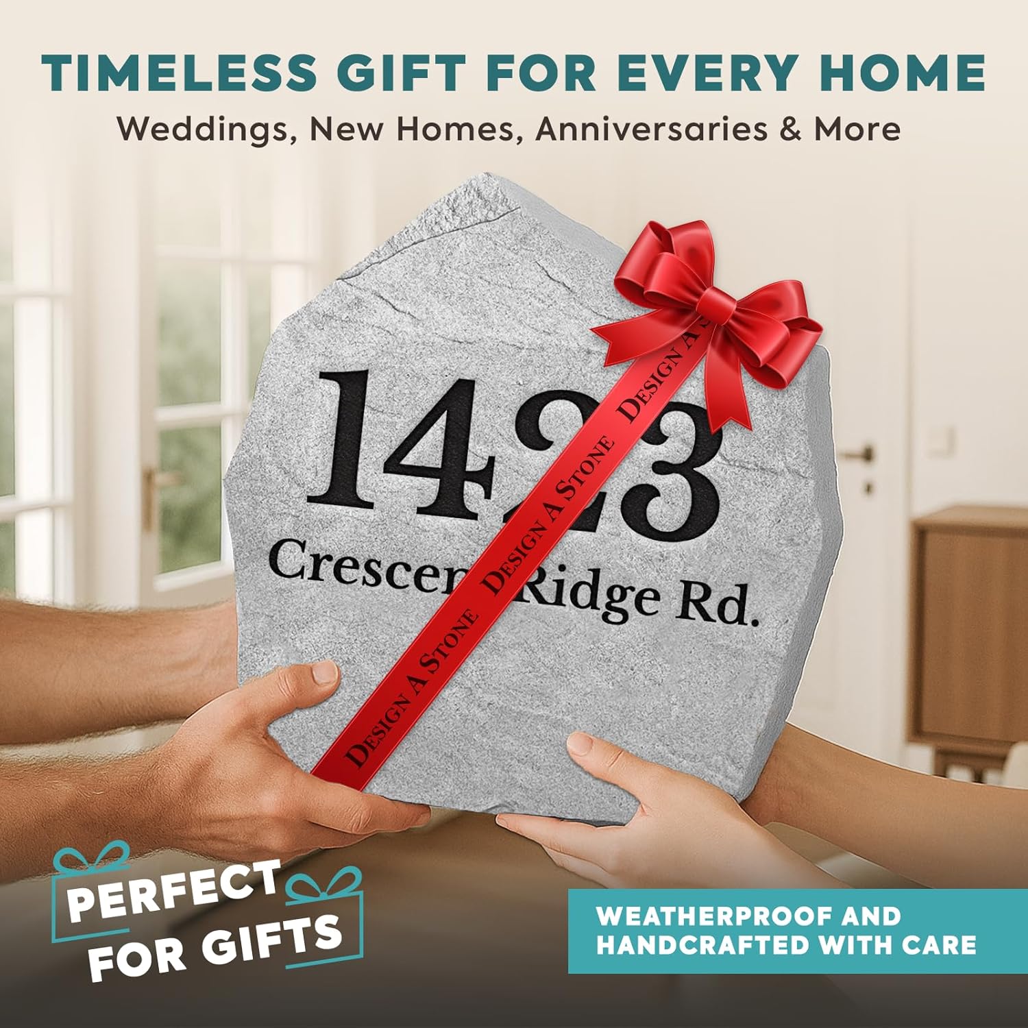 Personalized Address Marker - Address Sign -Greystone Color - House Marker - 15” W x 15” H