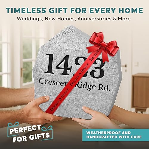 Miniatura 14 de Personalized Address Stone - Address Marker - Sandstone Color - Address Marker - 15” W x 15” H