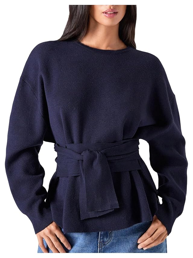Verdusa Womens Old Money Clothes Tie Waist Cozy Sweaters Trendy Knit Pullovers Fall Outfits