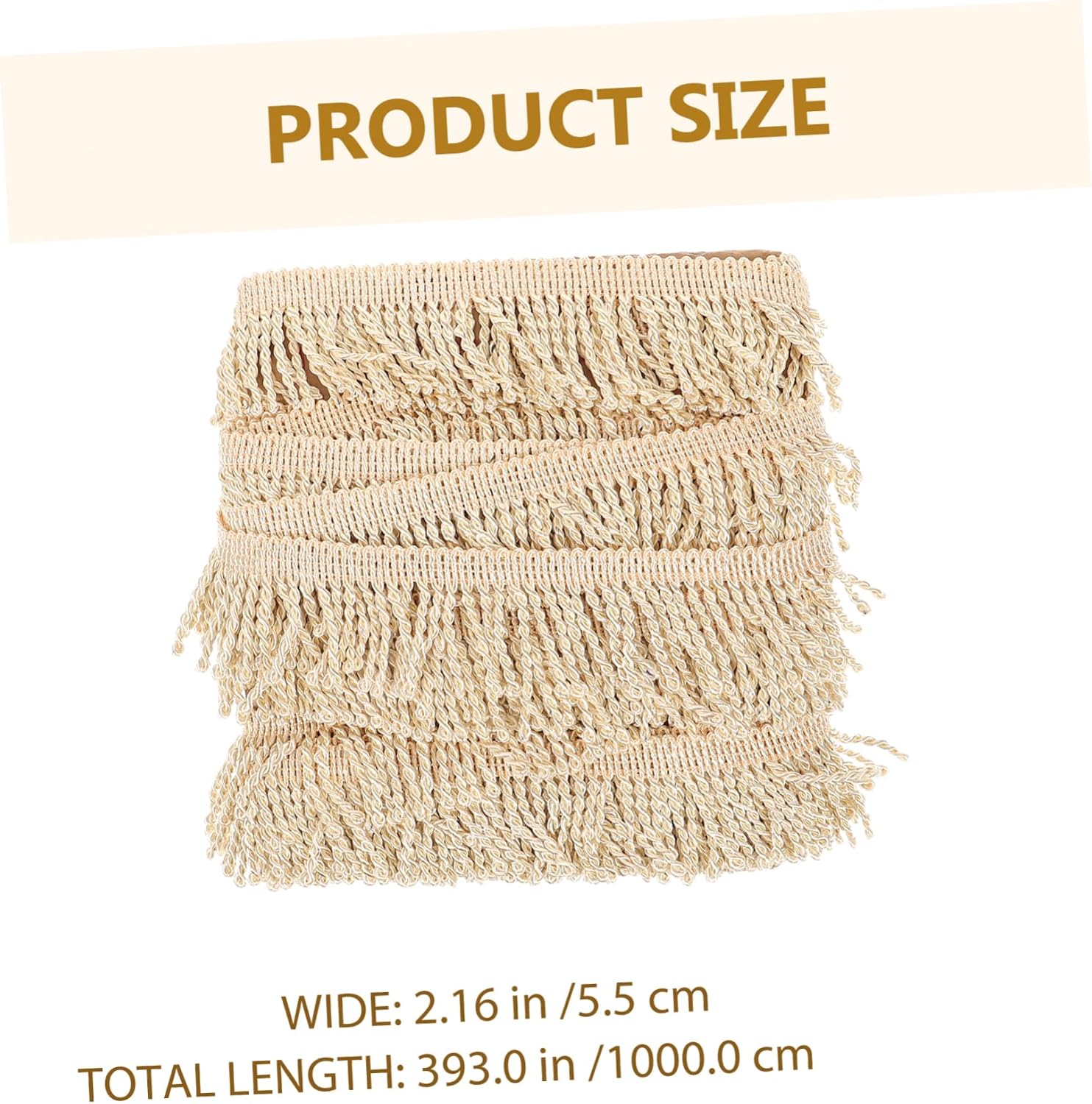 Golden Polyester Silk Fringe Trim DIY Sewing 1 Roll for Curtain