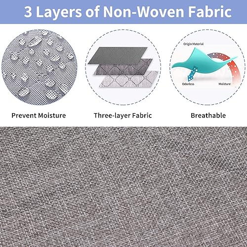 Miniatura 4 de Fixwal Paquete de 2 contenedores de almacenamiento debajo de la cama, debajo de 4.5 pulgadas, organizador bajo perfil debajo de la cama,