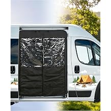 Insulated Side Door Curtain Fit for RAM Promaster 2007-2025 High Roof, AC Air Saver & Heat Blocker, Thermal Blackout, Waterproof All-Season Climate Control, Auto-Close Magnets, Vanlife
